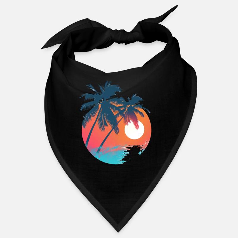 Tropical sunset with palm trees Bandana