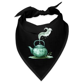 Grüne Teekanne Mit Magischem Dampf - Bandana - Schwarz - Vorne