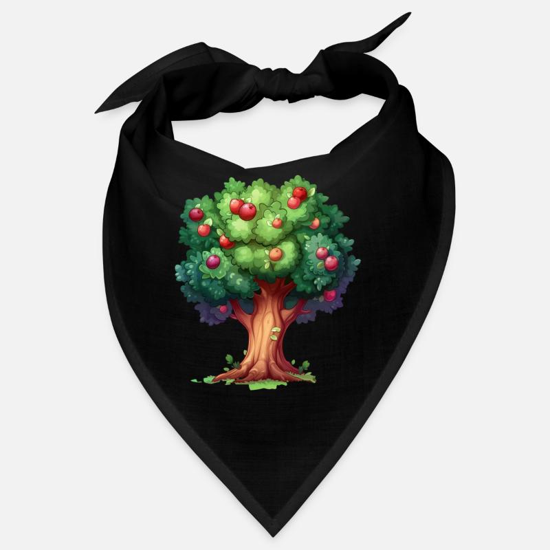 Farbenfroher Apfelbaum im Cartoon-Stil Bandana