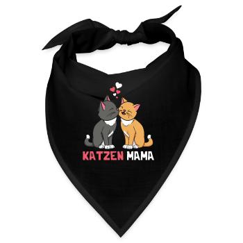 Beste Katzenmama - Bandana - Schwarz - Vorne