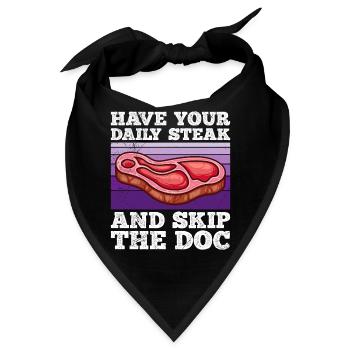 Fleisch Fan Have Your Daily Meat Skip Doc - Bandana - Schwarz - Vorne