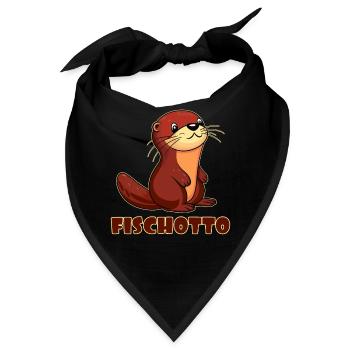 Otto Name, Fischotto Outfit zum Namenstag mit Name - Bandana - Schwarz - Vorne