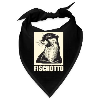 Otto Name, Fischotto Outfit zum Namenstag mit Name - Bandana - Schwarz - Vorne