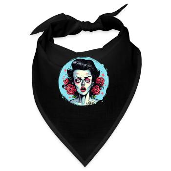 Die Zombie-Prinzessin der Rosen - Bandana - Schwarz - Vorne