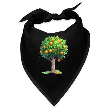 Saftiger Orangenbaum In Vollblüte - Bandana - Schwarz - Vorne