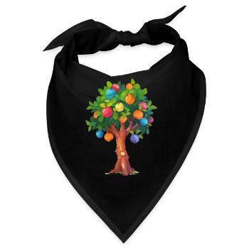 Bunter Frühlingsbaum Mit Farbenfrohen Kugeln - Bandana - Schwarz - Vorne