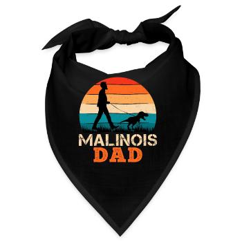 Belgischer Malinois Vater Belgischer Schäferhund - Bandana - Schwarz - Vorne