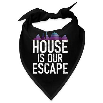 Hausmusik EDM Rave DJ Electro Deep House Lover - Bandana - Schwarz - Vorne