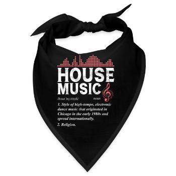 Hausmusik EDM Rave DJ Electro Deep House Lover - Bandana - Schwarz - Vorne