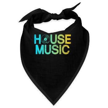 Hausmusik EDM Rave DJ Electro Deep House Lover - Bandana - Schwarz - Vorne