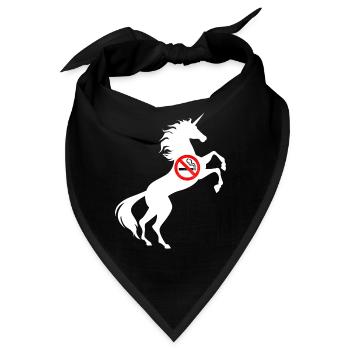Einhorn Rauchverbot Symbol T-Shirt Rauchen verboten Wortspiel - Bandana - Schwarz - Vorne