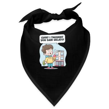 Eisliebhaber-Fitnessstudio? Ich dachte, du hättest Gelato gesagt! - Bandana - Schwarz - Vorne