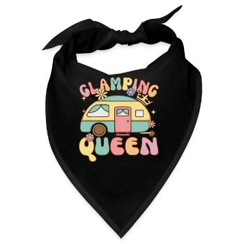 Glamping Queen Groovy Female Glamper Camping - Bandana - Schwarz - Vorne
