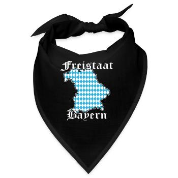 Freistaat Bayern Kontur Flagge 2 - Bandana - Schwarz - Vorne