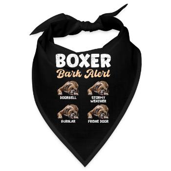 BOXER BARK ALERT Deutscher Boxer Lustiges - Bandana - Schwarz - Vorne
