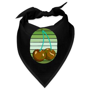 Rockabilly Retro Vintage Kirschen - Bandana - Schwarz - Vorne