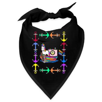 Regenbogen Einhörner Regenbogenfahne LGBT - Bandana - Schwarz - Vorne
