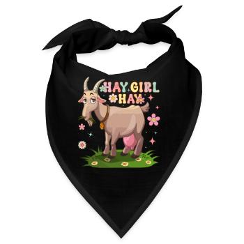 Heumädchen Heu Groovy Ziegenmädchen Landwirt - Bandana - Schwarz - Vorne