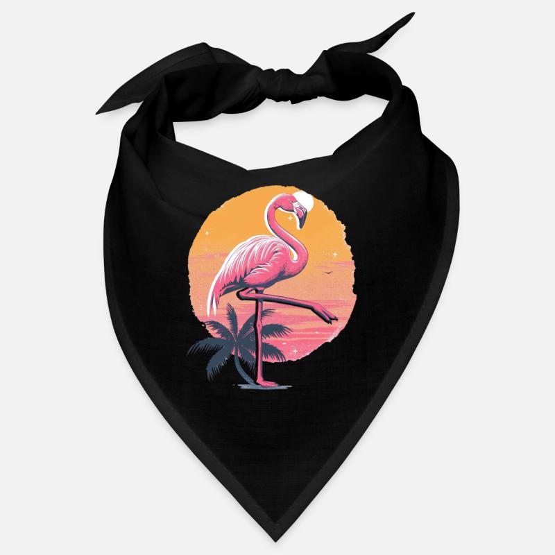 Flamingo Plamen Sunset Illustration Bandana