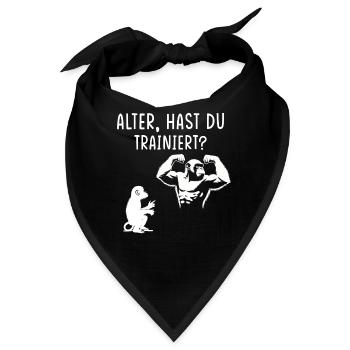Gym Tshirt Lustig Fitness Workout Fitnessstudio - Bandana - Schwarz - Vorne