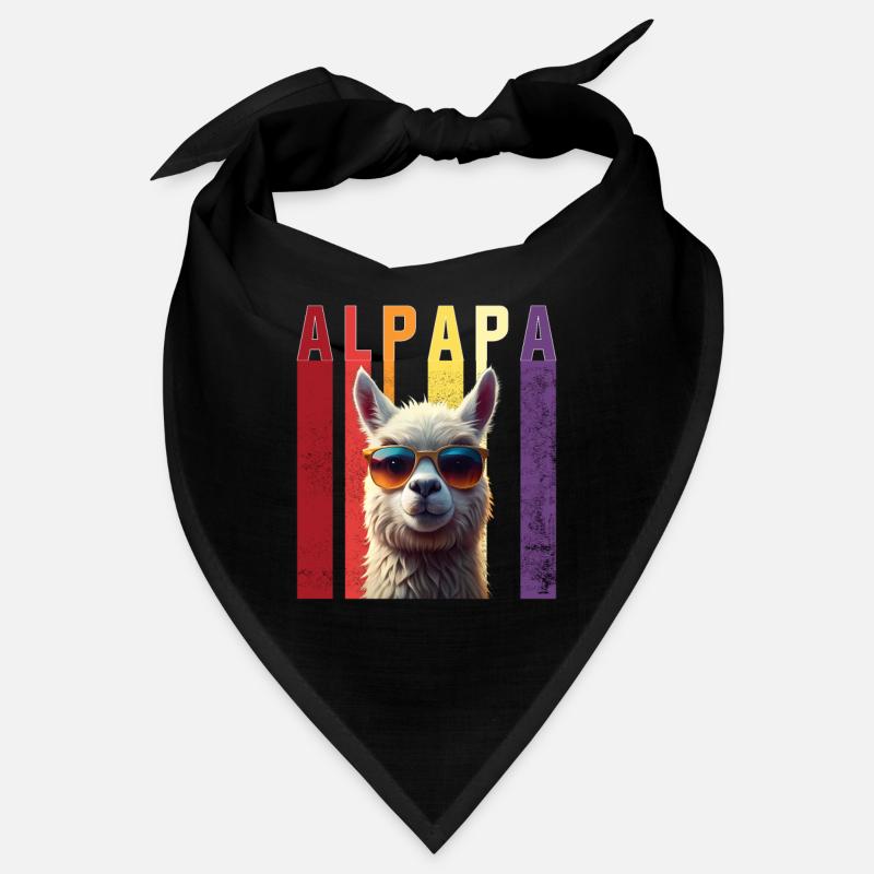 Funny alpaca parameter with sunglasses - Bandana - black