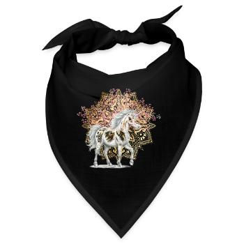 Mythologie Einhörner Einhorn Fabelwesen Fabel - Bandana - Schwarz - Vorne