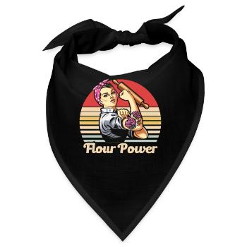 Bäcker Bäckerein Backwaren Backen Geschenk - Bandana - Schwarz - Vorne