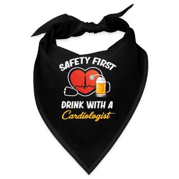Sicherheit Geht Vor, Trinken Sie Mit Einem - Bandana - Schwarz - Vorne