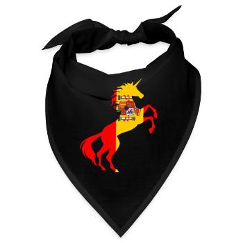 Einhorn Spanien Flagge Shirt Magisches Einhorn Spanier - Bandana - Schwarz - Vorne