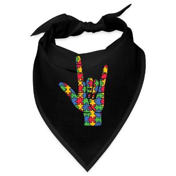 Autismus - Bandana - Schwarz - Vorne