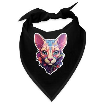Sphynx-Katzenkopf - Bandana - Schwarz - Vorne