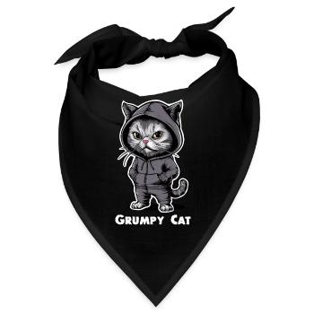 Ärgerliche Böse Katze - Bandana - Schwarz - Vorne