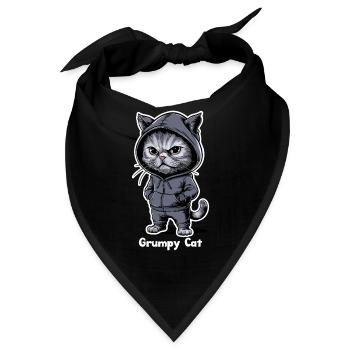 Ärgerliche Böse Katze - Bandana - Schwarz - Vorne