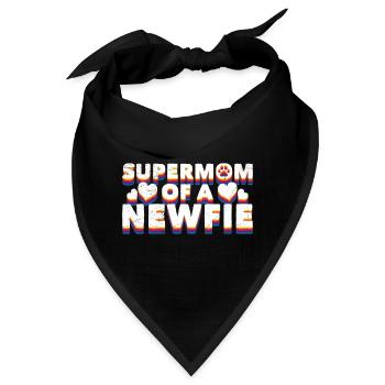 Neufundländer SUPERMOM OF A NEWFIE Lustiges - Bandana - Schwarz - Vorne