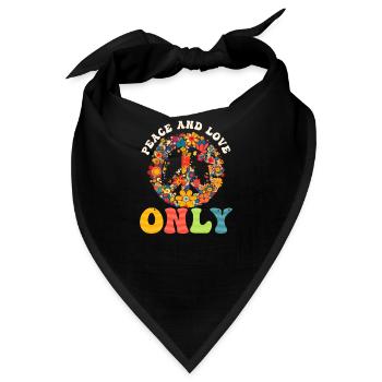 Blumen Friedenssymbol Nur Liebe - Bandana - Schwarz - Vorne