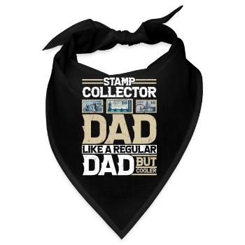 Cooler Dad, Richer Hobbies: Stamp Collector - Bandana - Schwarz - Vorne