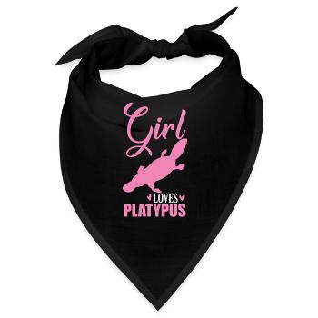 Girl loves Platypus Schnabeltier - Bandana - Schwarz - Vorne