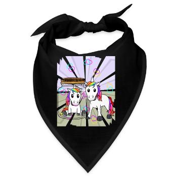 Einhörner Einhorn Fabeltier Liebe Herz Valentin - Bandana - Schwarz - Vorne
