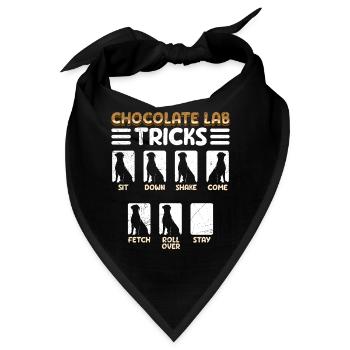 Labrador Lustig CHOCOLATE LAB TRICKS Sturer - Bandana - Schwarz - Vorne