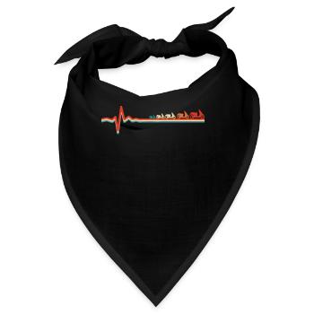 Motorroller Ekg Heartbeat - Bandana - Schwarz - Vorne