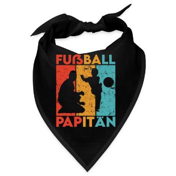 Papa Fußball Trikot Vatertag Papitän Spruch Lustig - Bandana - Schwarz - Vorne