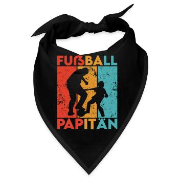 Fußball Papitän Fußballer Trikot Papa Vatertag - Bandana - Schwarz - Vorne