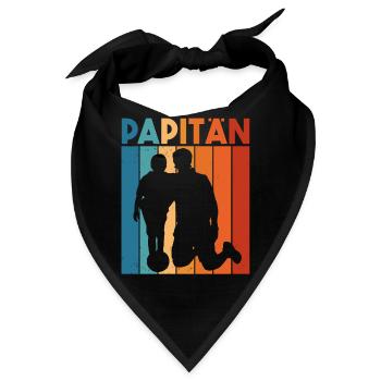Papa Fußball Trikot Retro - Papitän Spruch Lustig - Bandana - Schwarz - Vorne