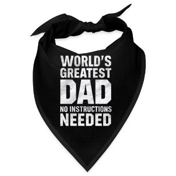 Weltbester Papa Keine Anleitung Nötig - Bandana - Schwarz - Vorne