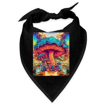 Psychedelic Mushrooms - Bandana - Schwarz - Vorne