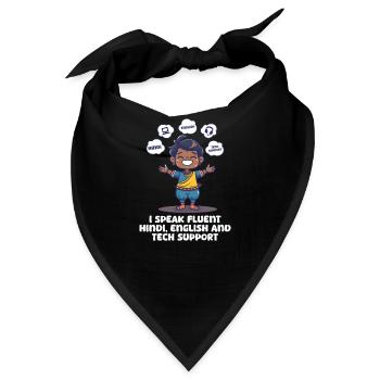 Indianer sprechen Hindi, Englisch Technischer Support - Bandana - Schwarz - Vorne