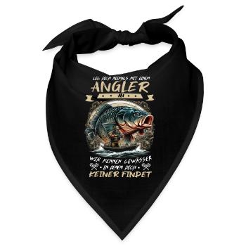 Leg dich niemals mit einem Angler an! - Bandana - Schwarz - Vorne