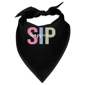 Weintrinker trinkt Weinglas - Bandana - Schwarz - Vorne