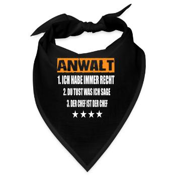 Anwalt - Bandana - Schwarz - Vorne