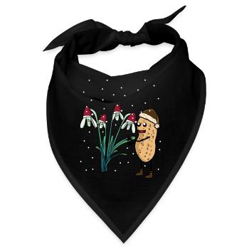 Erdnuss Frühling Schnee Garten Blumen Frost - Bandana - Schwarz - Vorne